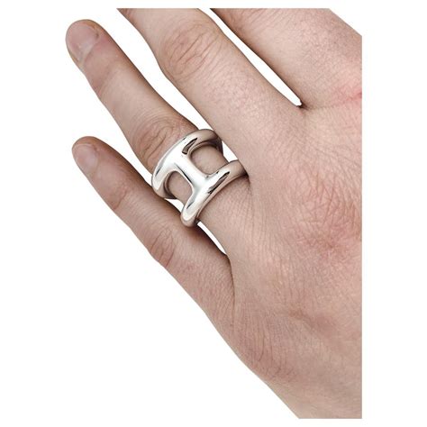 bague hermes argent homme